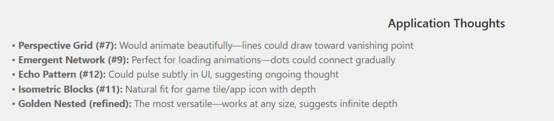 Application thoughts