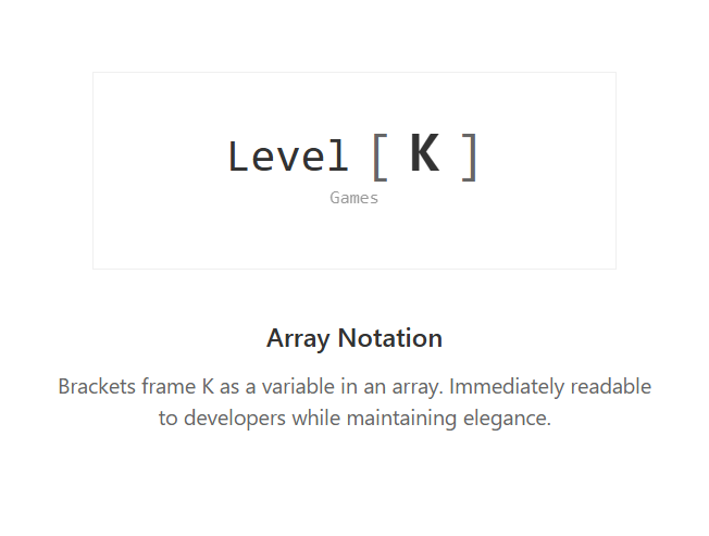 Array/mathematical notation